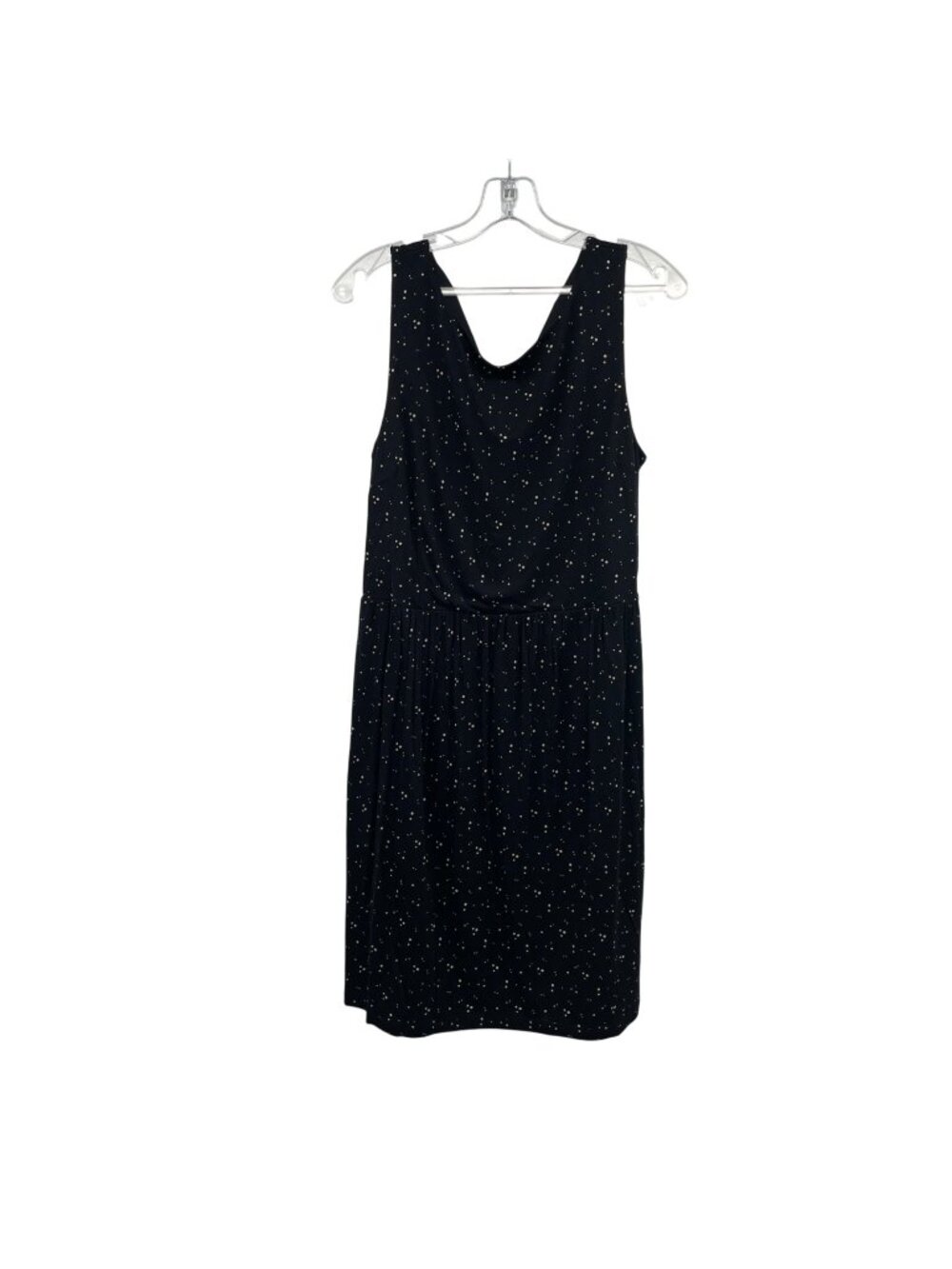 Loft Womens Speckled Shift Dress Sleeveless Black/White Size Large